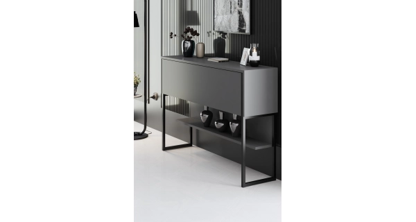 Komoda WELTRIS, antracit/černá