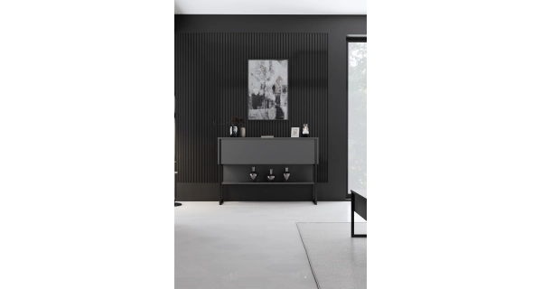 Komoda WELTRIS, antracit/černá
