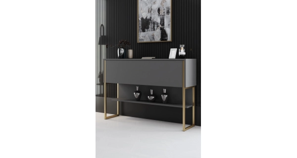 Komoda WELTRIS, antracit/zlatá
