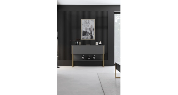 Komoda WELTRIS, antracit/zlatá