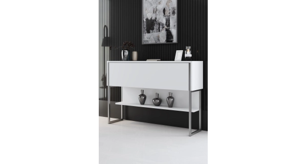 Komoda WELTRIS, bílá/stříbrná