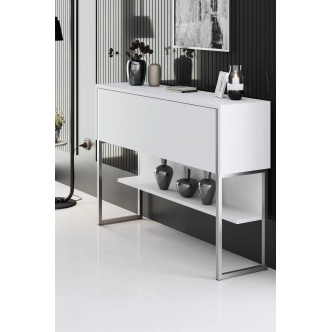 Komoda WELTRIS, bílá/stříbrná