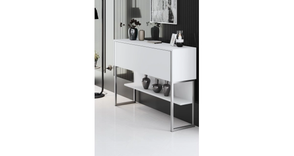 Komoda WELTRIS, bílá/stříbrná