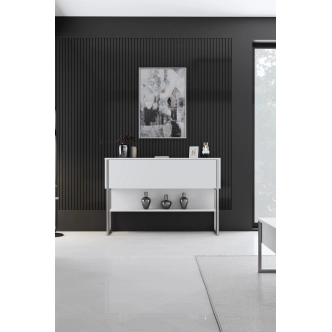 Komoda WELTRIS, bílá/stříbrná