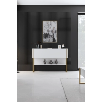 Komoda WELTRIS, bílá/zlatá