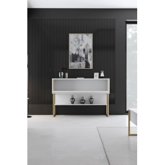 Komoda WELTRIS, bílá/zlatá