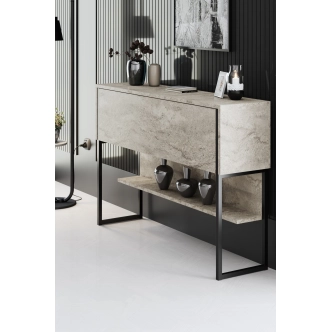 Komoda WELTRIS, travertin/černá