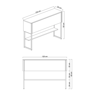 Komoda WELTRIS, travertin/černá