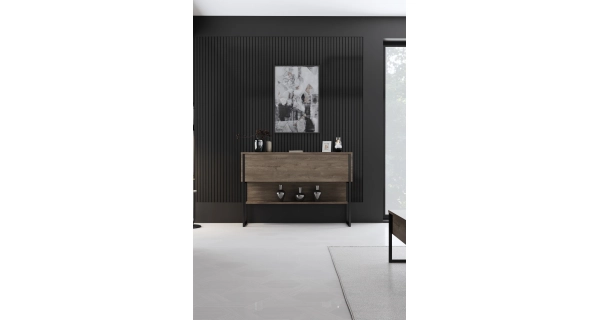 Komoda WELTRIS, vlašský ořech/černá