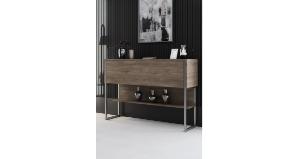 Komoda WELTRIS, vlašský ořech/stříbrná