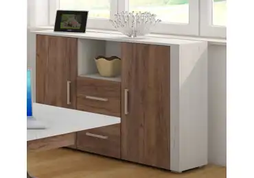 Komoda WUBIN 2D2S, craft bílý/craf tobaco/craft bílý