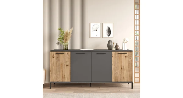 Komoda YORMEN, atlantská borovice/antracit