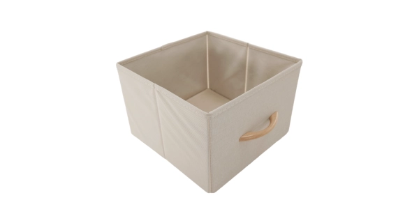 Komoda ZBYŠEK s látkovými šuplíky typ 1, černá/béžová/světlehnědá/tmavohnědá