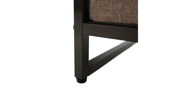 Komoda ZBYŠEK s látkovými šuplíky typ 2, černá/béžová/světlehnědá/tmavohnědá