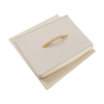 Komoda ZBYŠEK s látkovými šuplíky typ 4, černá/béžová/světlehnědá/tmavohnědá