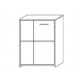 Komoda ZU03, černá/bílá