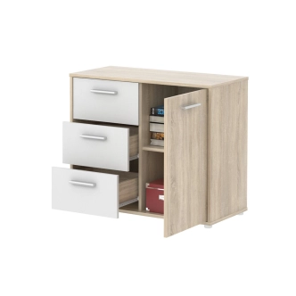 Komoda ZU22, dub sonoma/bílá