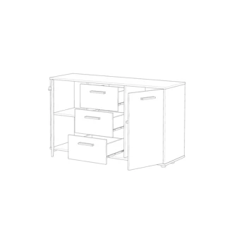 Komoda ZU23, bílá/oranžová