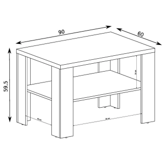 Konferenční stolek ACHAO 90, dub lefkas