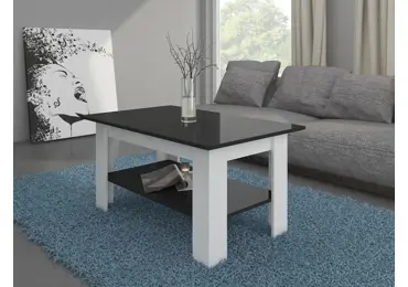 Konferenční stolek ADARA, bílá/černý lesk