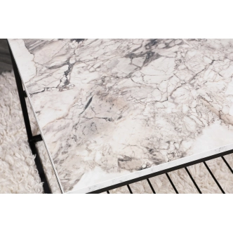 Konferenční stolek AJUMBA, bílá/černá