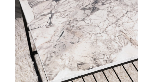 Konferenční stolek AJUMBA, bílá/černá