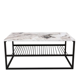 Konferenční stolek AJUMBA, bílá/černá