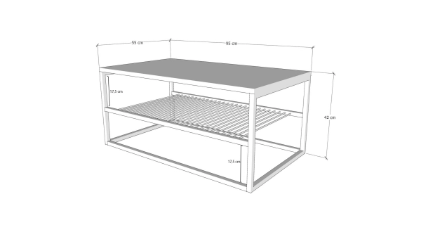 Konferenční stolek AJUMBA, bílá/černá