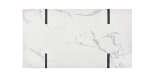 Konferenční stolek AMEDE, bílý mramor/černá