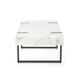 Konferenční stolek AMEDE, bílý mramor/černá