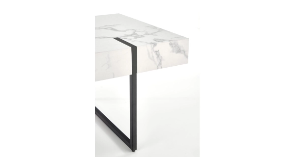 Konferenční stolek AMEDE, bílý mramor/černá