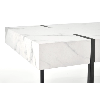 Konferenční stolek AMEDE, bílý mramor/černá