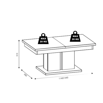 Konferenční stolek ANTIOPE, dub craft zlatý