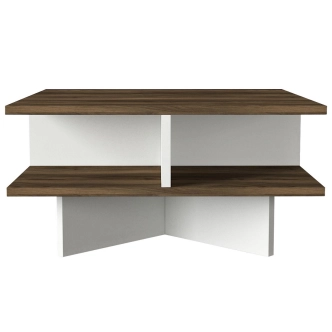 Konferenční stolek APIS, vlašský ořech/bílá