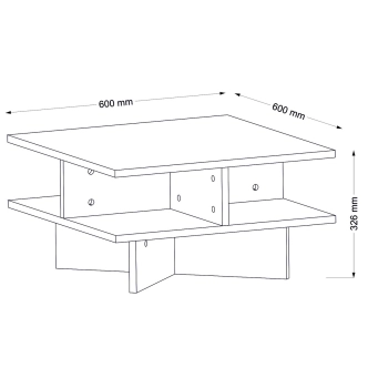 Konferenční stolek APIS, vlašský ořech/bílá