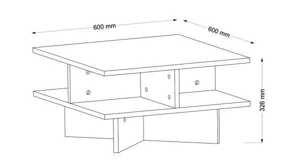 Konferenční stolek APIS, vlašský ořech/bílá