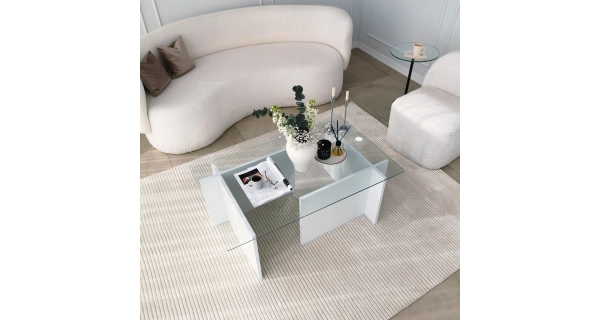 Konferenční stolek ARMANDO, bílá