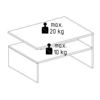 Konferenční stolek BARTHEM, bílý