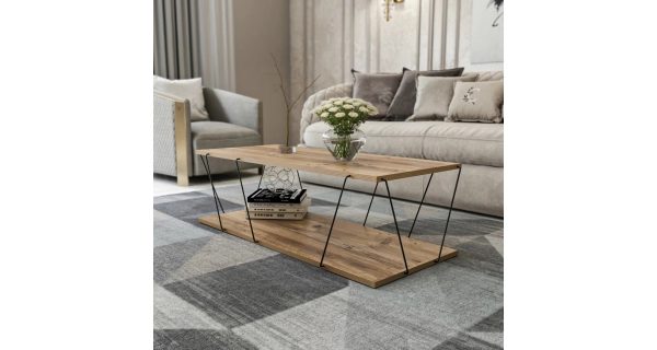 Konferenční stolek BEATRIX, borovice/černá