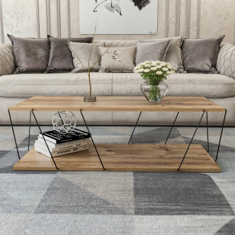 Konferenční stolek BEATRIX, borovice/černá