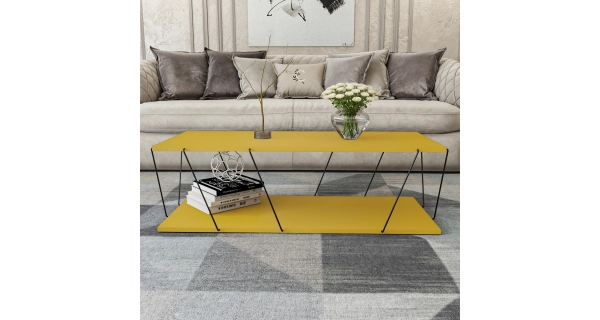 Konferenční stolek BEATRIX, žlutá/černá