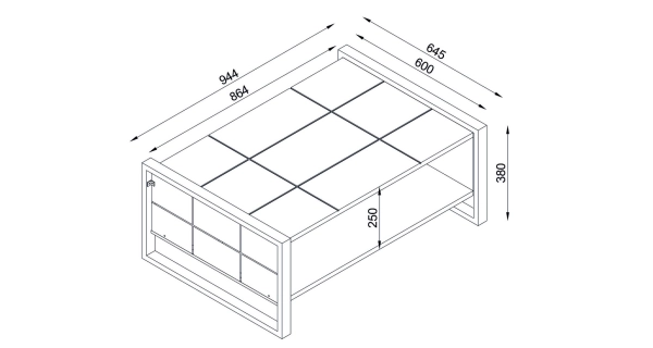 Konferenční stolek BELLUNO, vlašský ořech