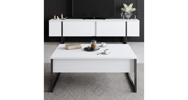 Konferenční stolek BILLY, bílá/černá