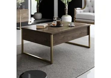 Konferenční stolek BILLY, vlašský ořech/zlatá