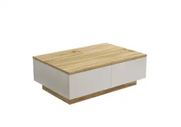 Konferenční stolek BINGO, dub/bílá DOPRODEJ