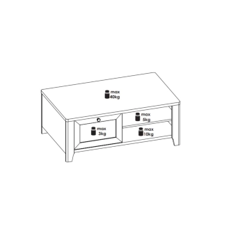 Konferenční stolek BOGUTA 1S, jackson hickory/amadeus 