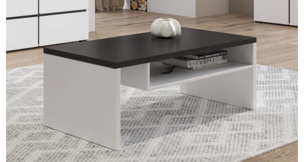 Konferenční stolek BONIFACIO, bílá/černá