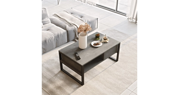 Konferenční stolek BRINI, stříbrná