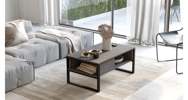 Konferenční stolek BRINI, stříbrná