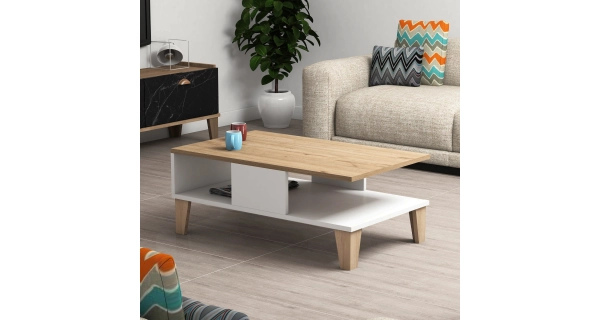 Konferenční stolek ČESTMÍR, dub/bílá